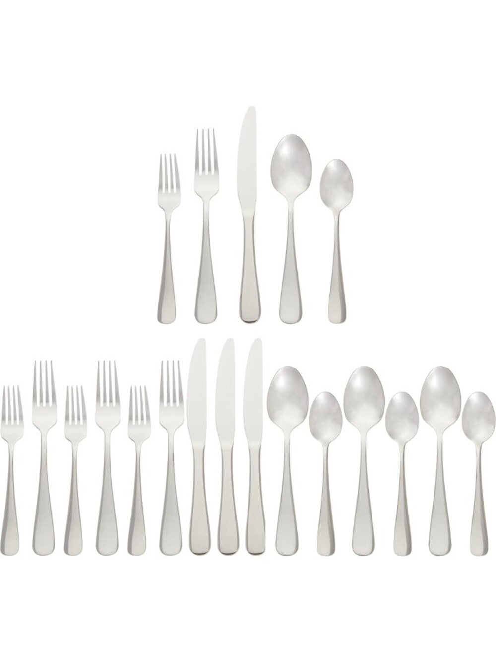 Stainless Steel Flatware Set for 4, 20-Piece Silverware, Dishwasher Safe